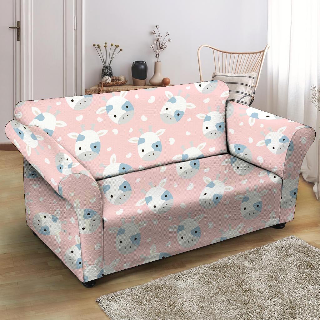 Cartoon Cow Print Loveseat Cover-grizzshop