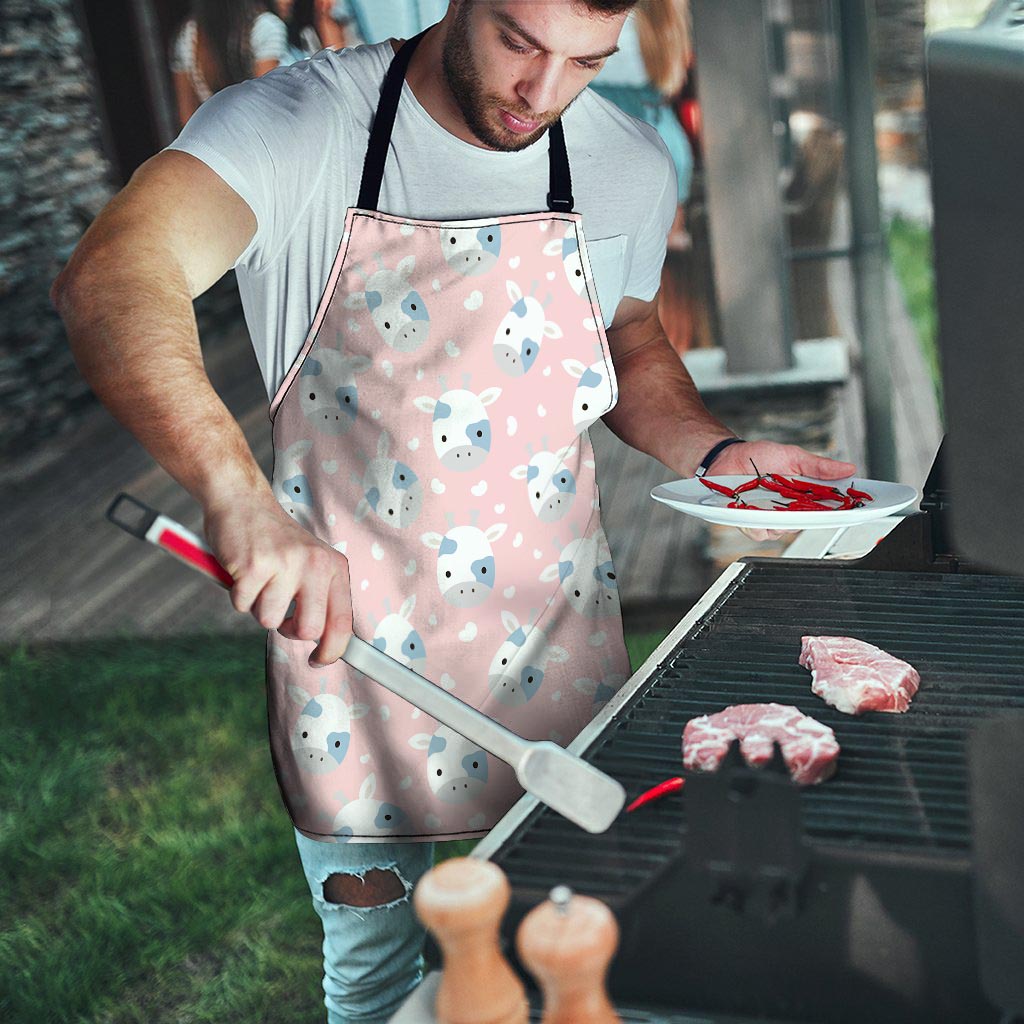 Cartoon Cow Print Men's Apron-grizzshop