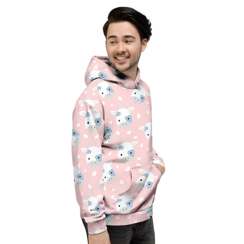 Cartoon Cow Print Men's Hoodie-grizzshop