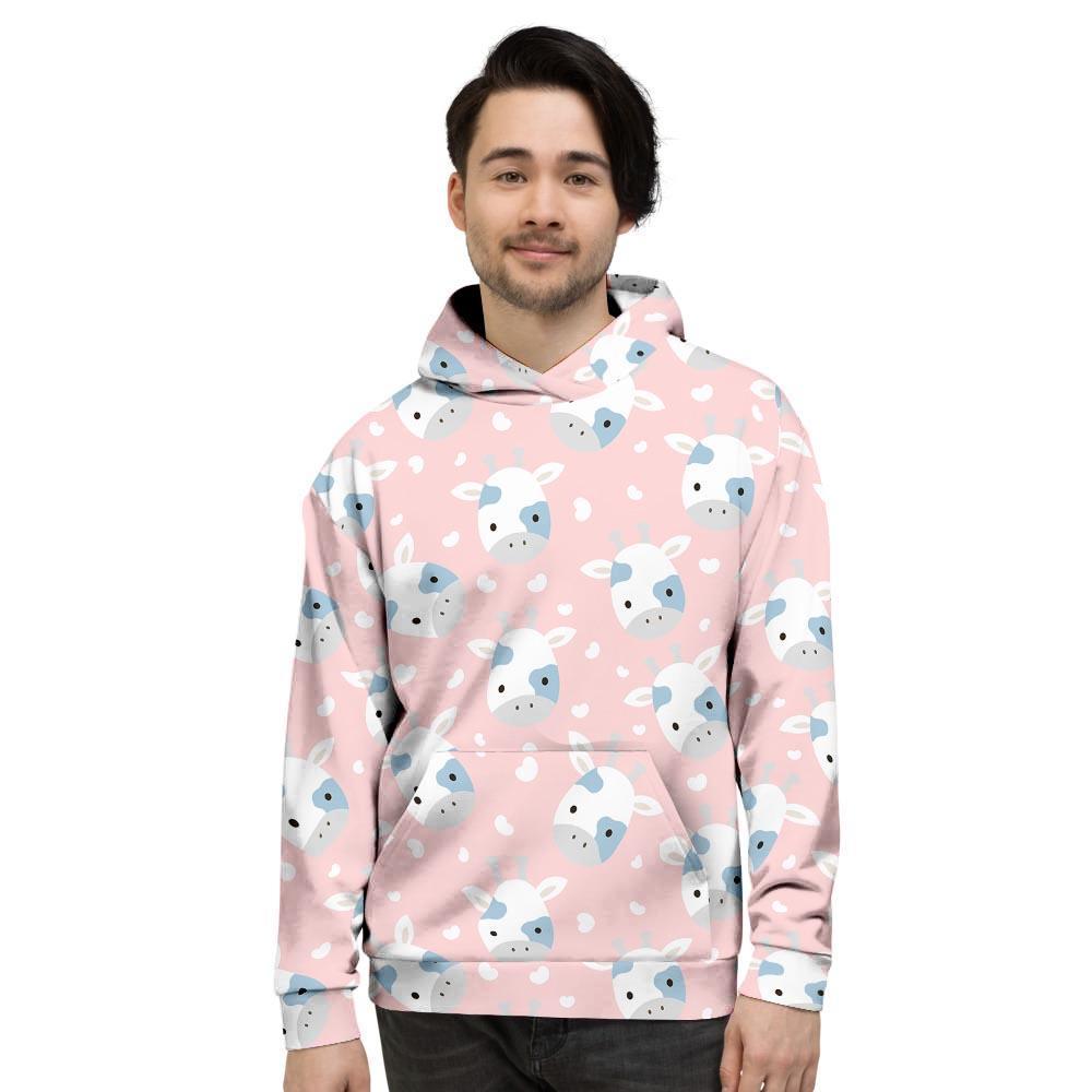 Cartoon Cow Print Men's Hoodie-grizzshop