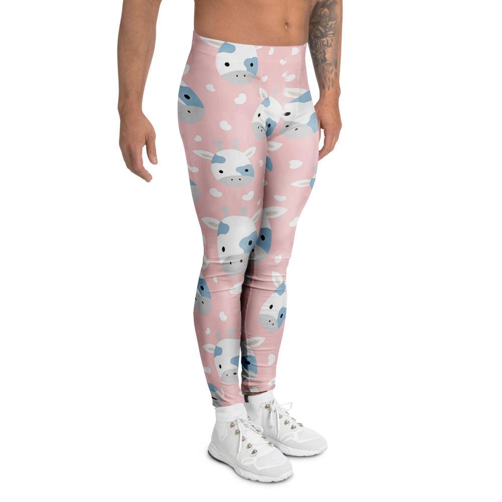 Cartoon Cow Print Men's Leggings-grizzshop