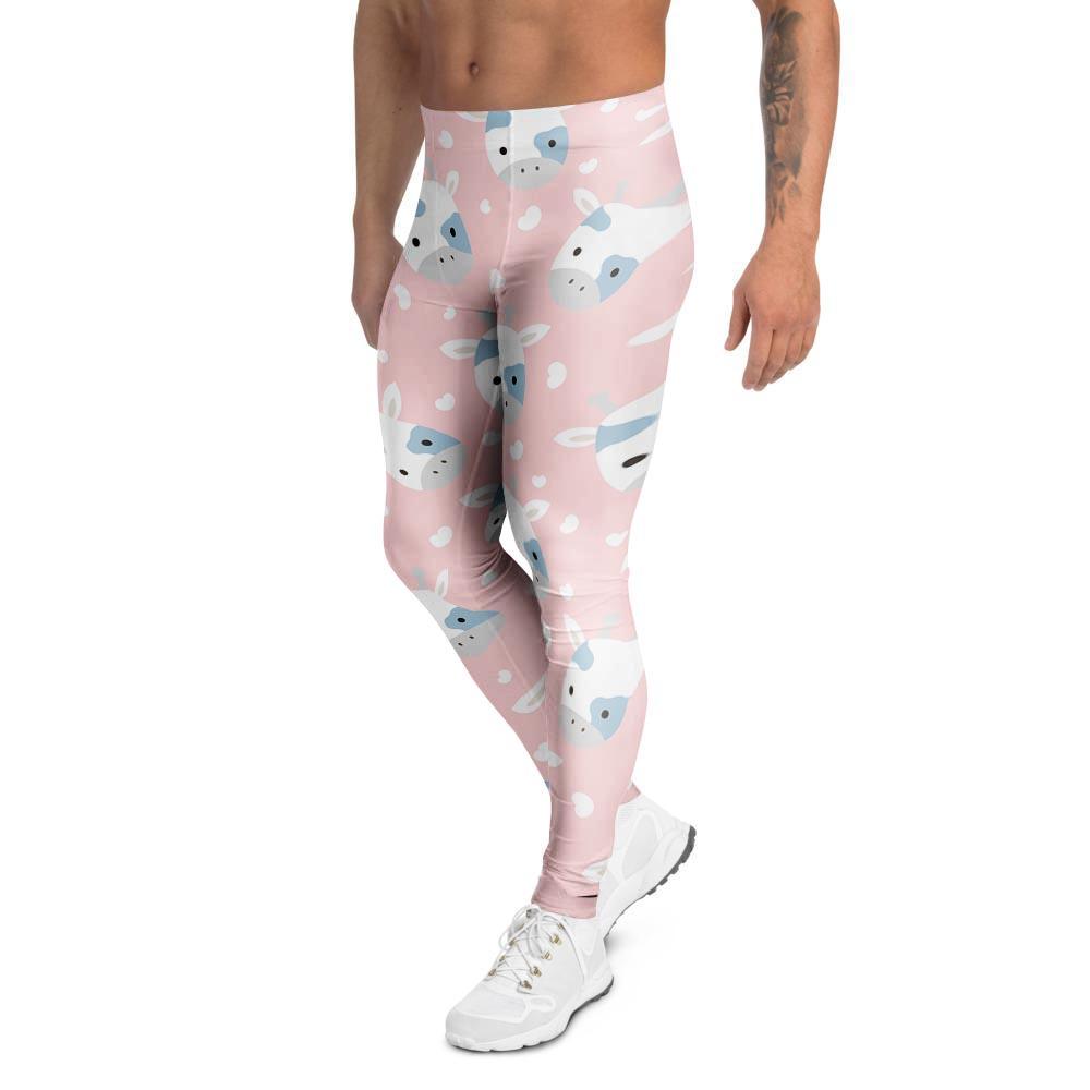 Cartoon Cow Print Men's Leggings-grizzshop