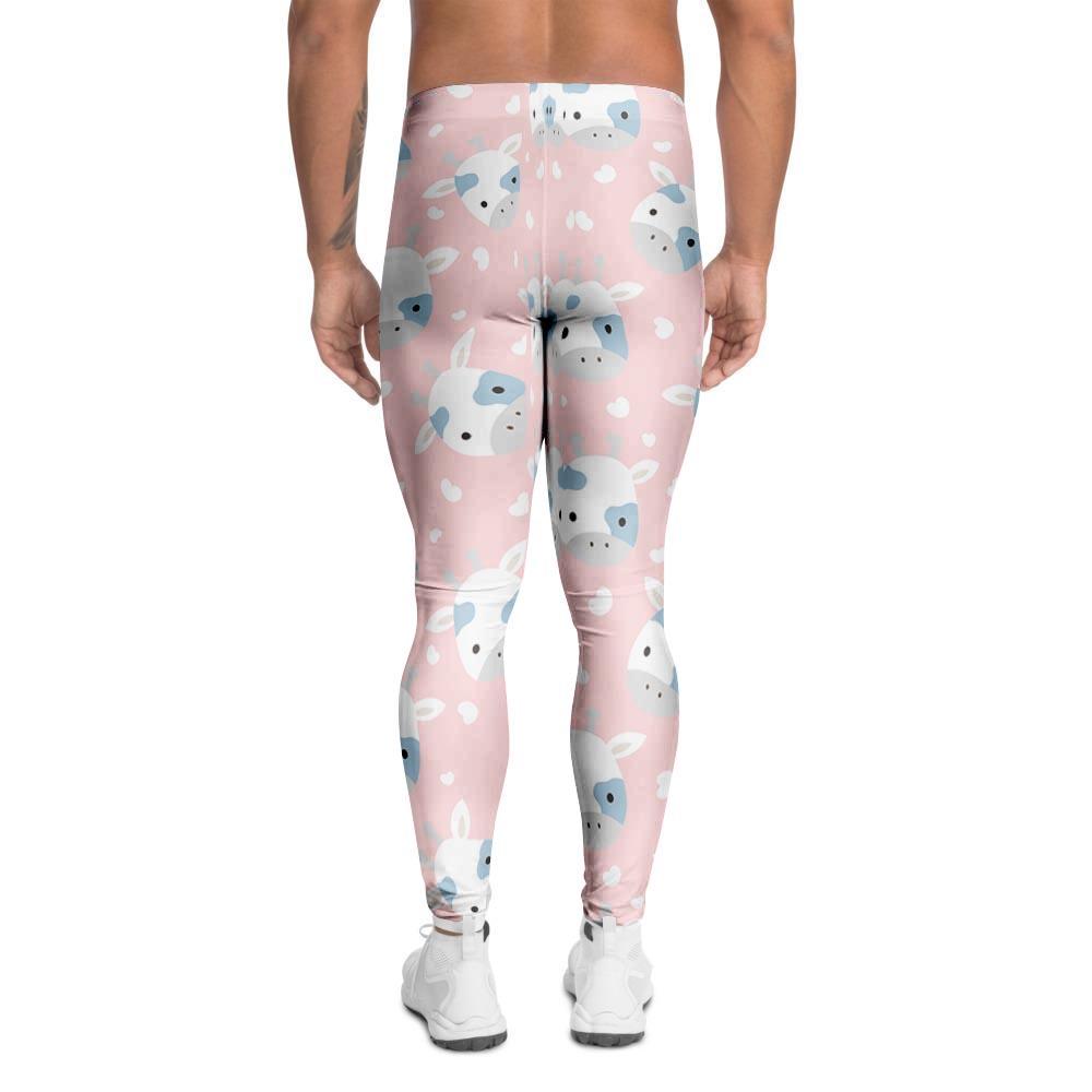 Cartoon Cow Print Men's Leggings-grizzshop