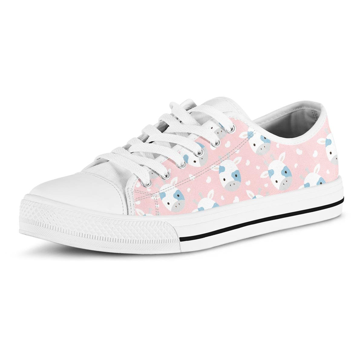 Cartoon Cow Print Men's Low Top Shoes-grizzshop