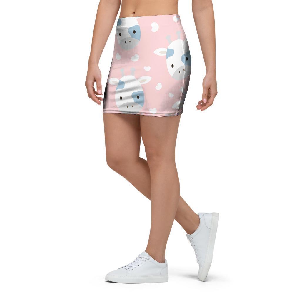 Cartoon Cow Print Mini Skirt-grizzshop