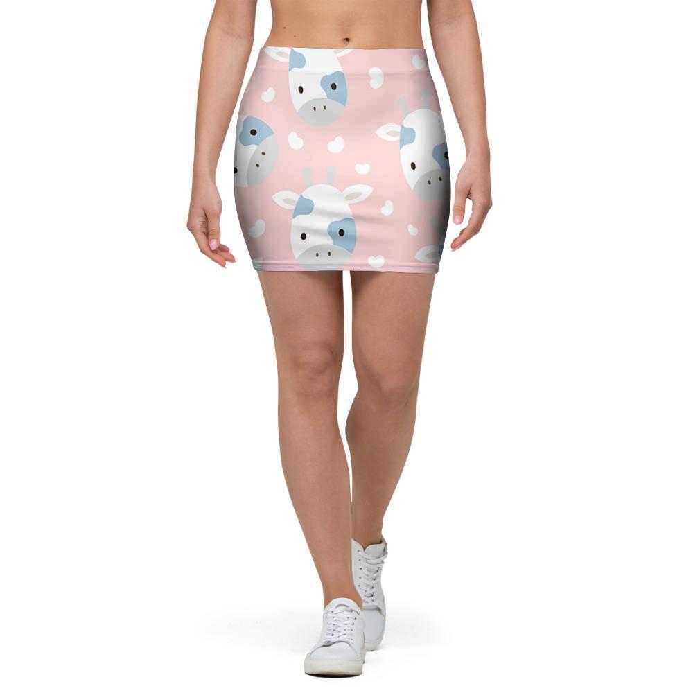 Cartoon Cow Print Mini Skirt-grizzshop