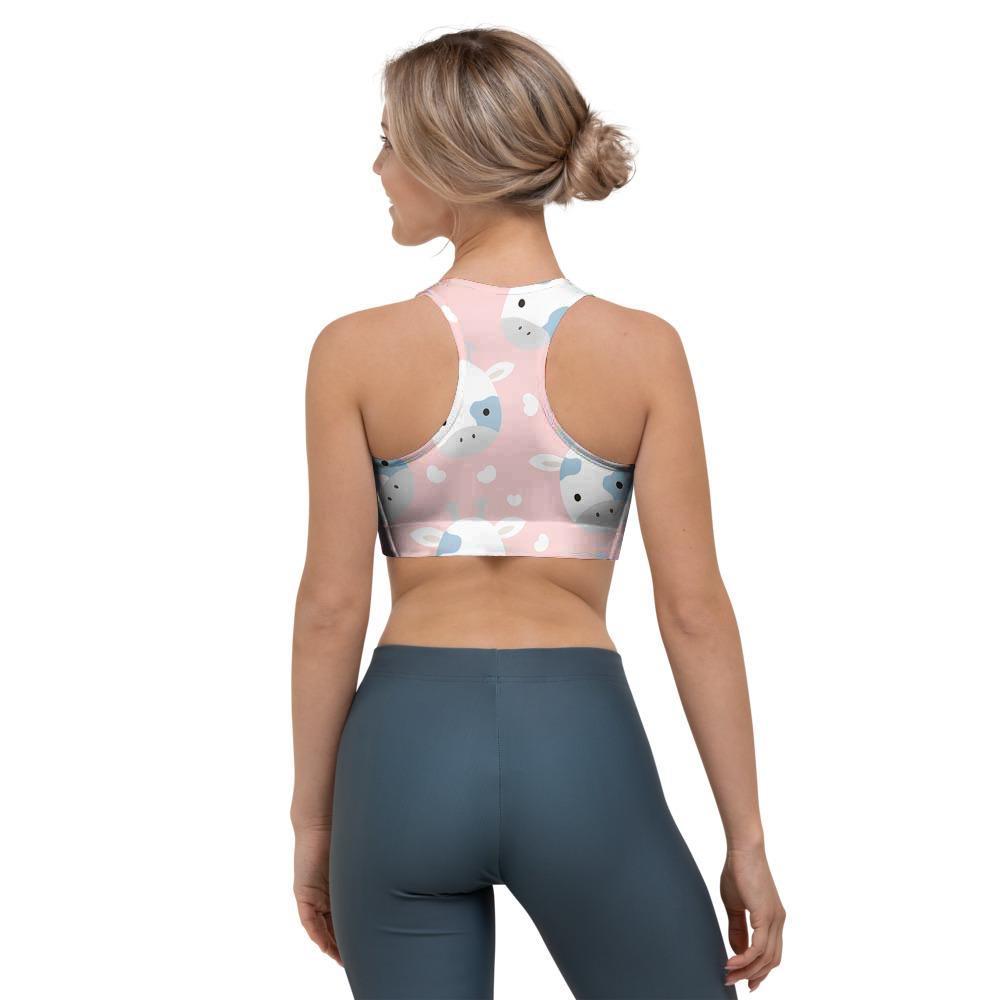 Cartoon Cow Print Sports Bra-grizzshop