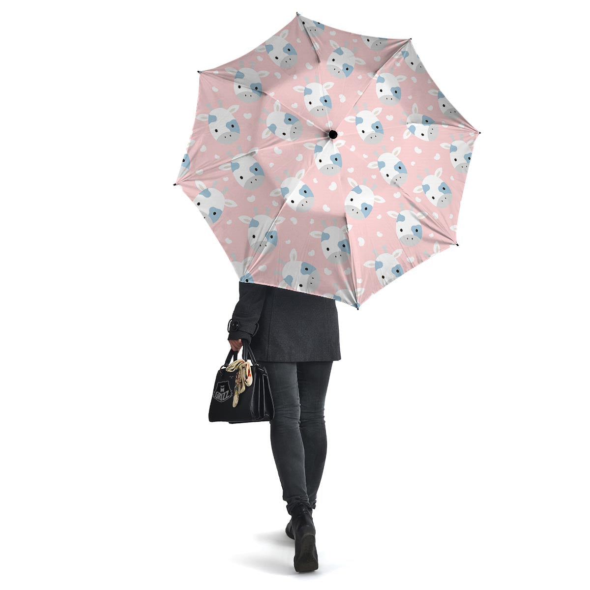 Cartoon Cow Print Umbrella-grizzshop