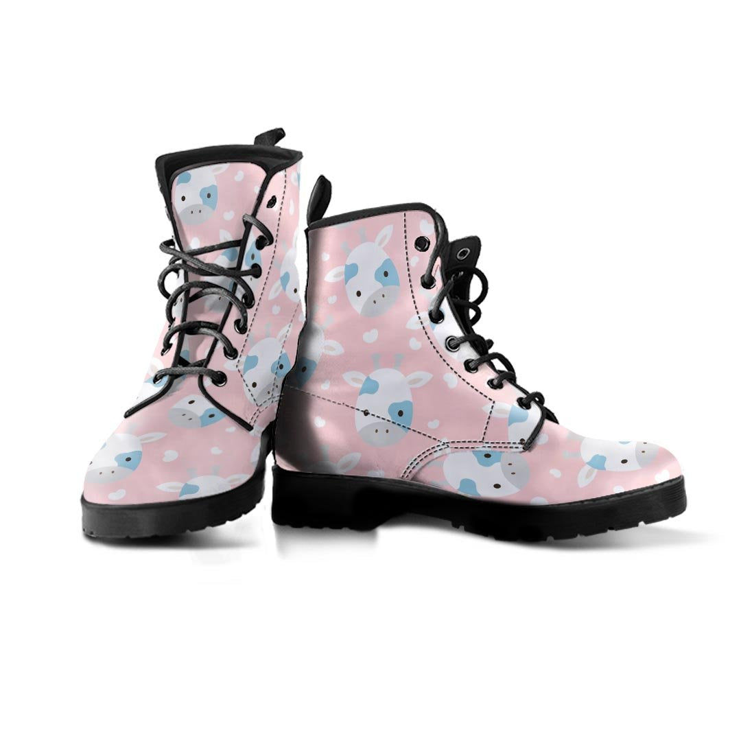 Cartoon Cow Print Women's Boots-grizzshop