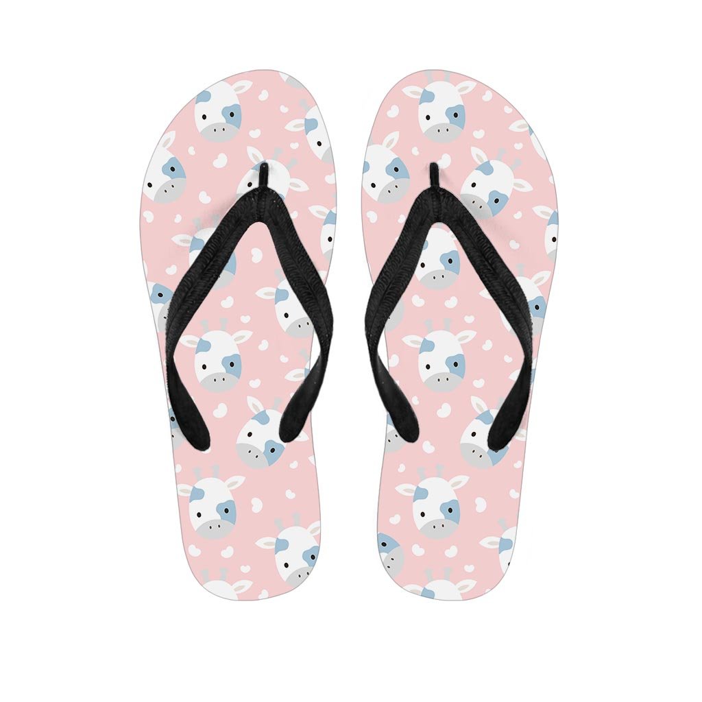 Cartoon Cow Print Women's Flip Flops-grizzshop