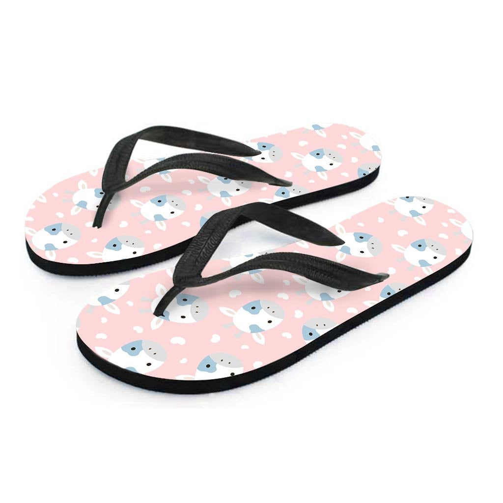 Cartoon Cow Print Women's Flip Flops-grizzshop