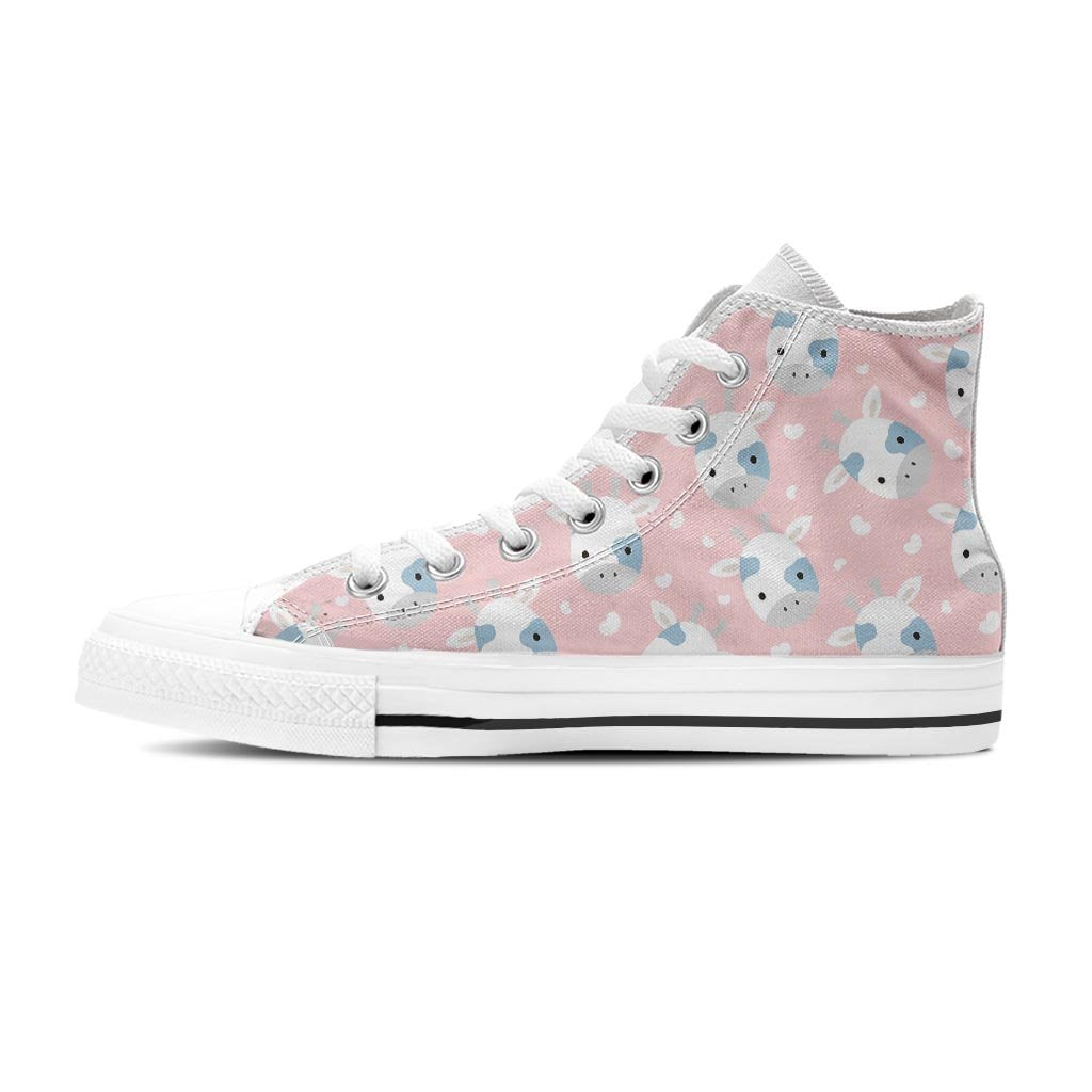 Cartoon Cow Print Women's High Top Shoes-grizzshop