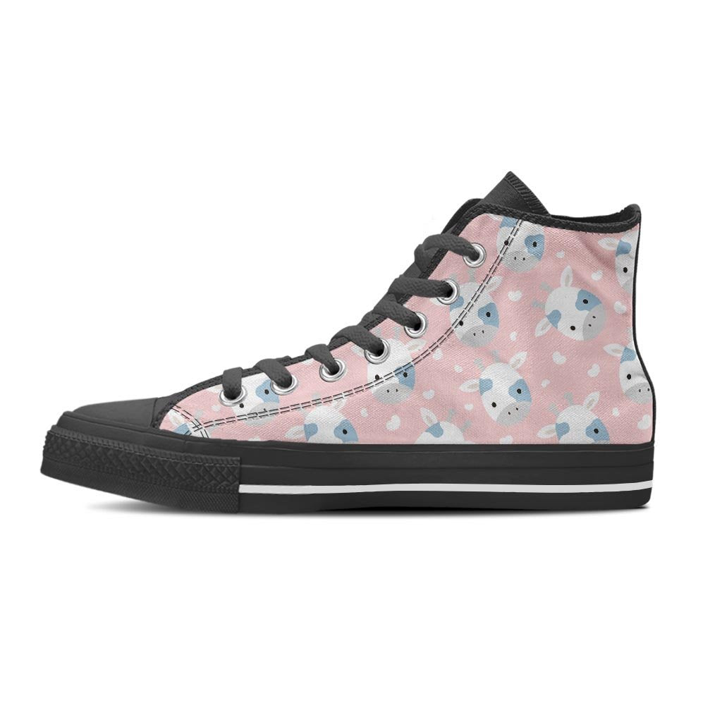 Cartoon Cow Print Women's High Top Shoes-grizzshop