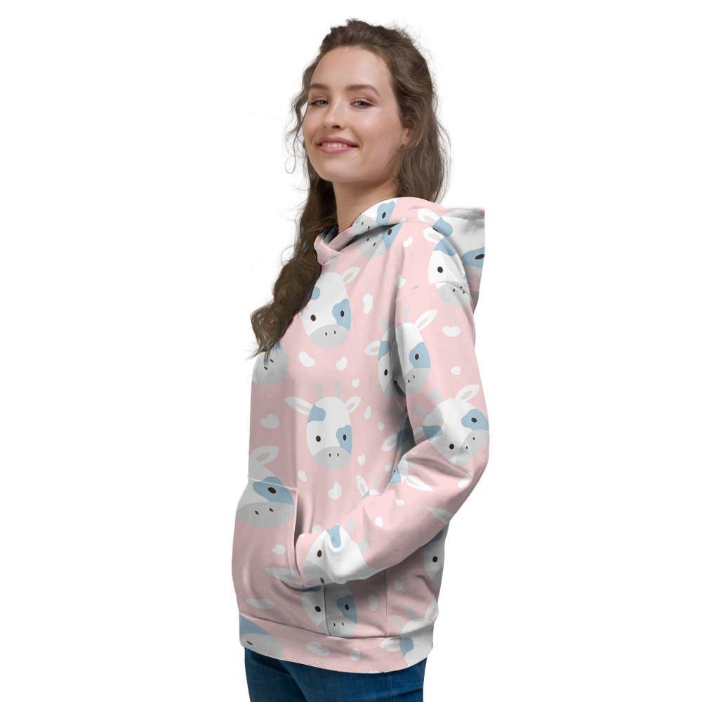 Cartoon Cow Print Women's Hoodie-grizzshop