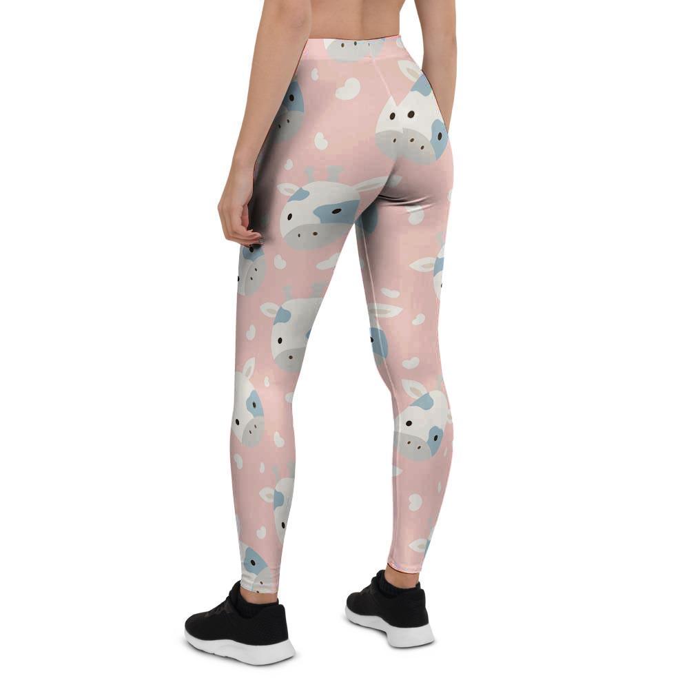 Cartoon Cow Print Women's Leggings-grizzshop