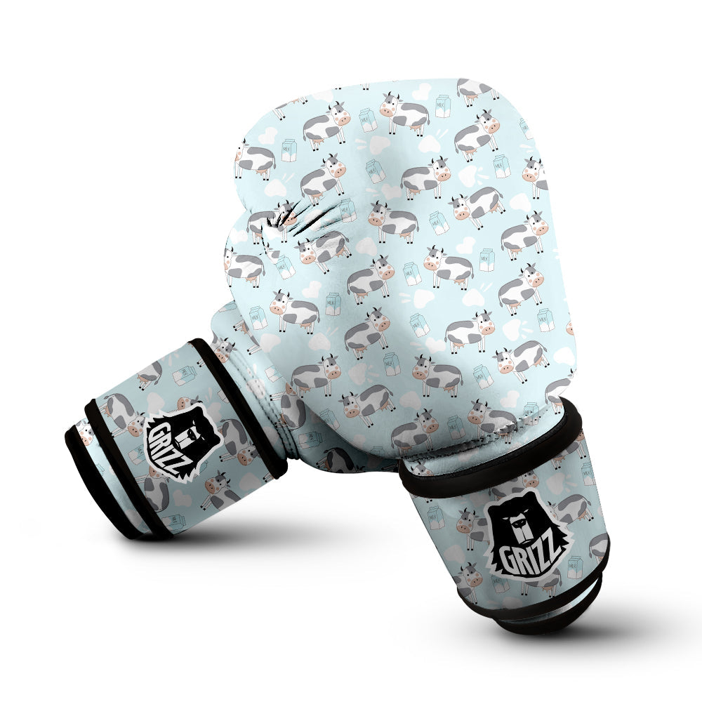 Cartoon Cows Milk Print Pattern Boxing Gloves-grizzshop
