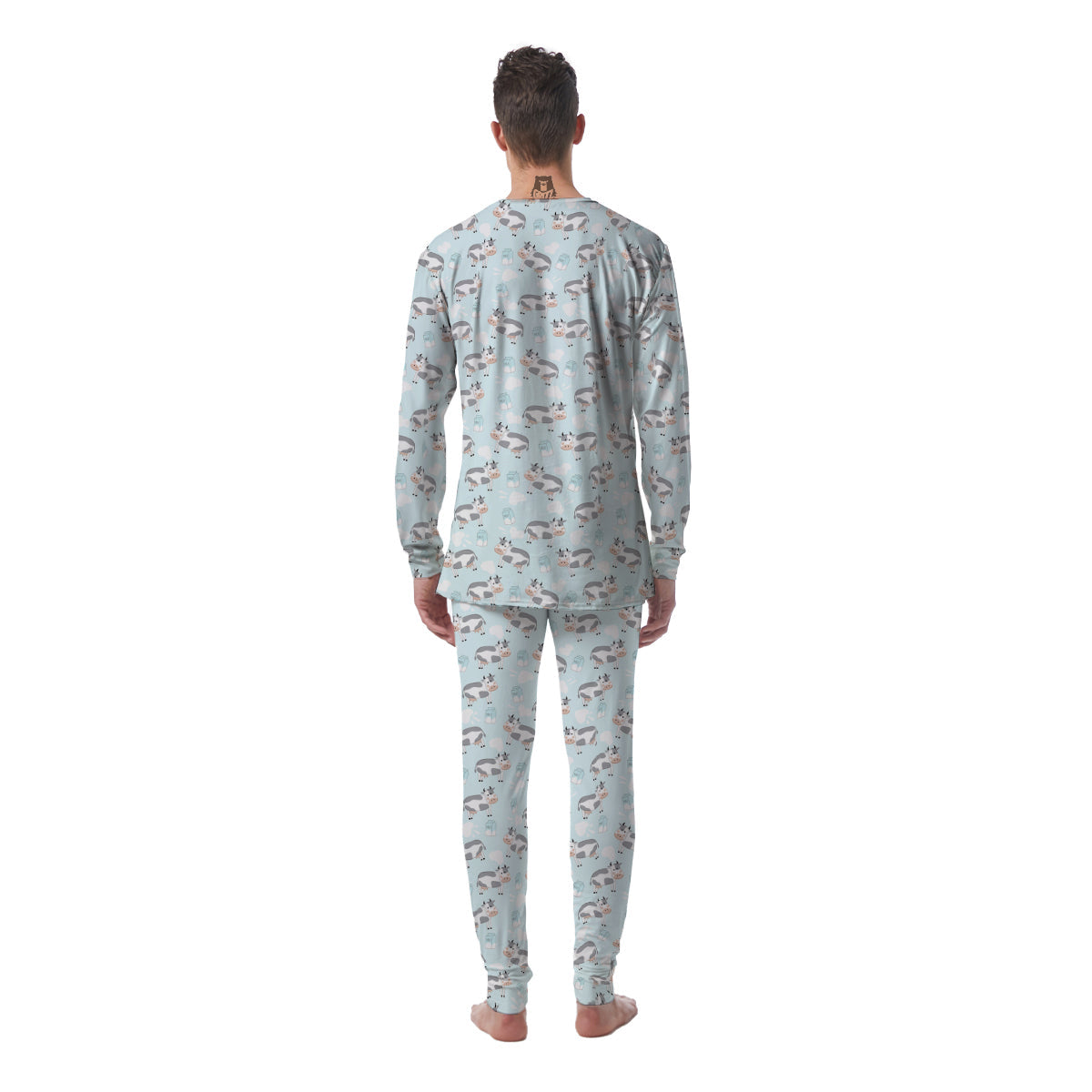 Cartoon Cows Milk Print Pattern Men's Pajamas-grizzshop