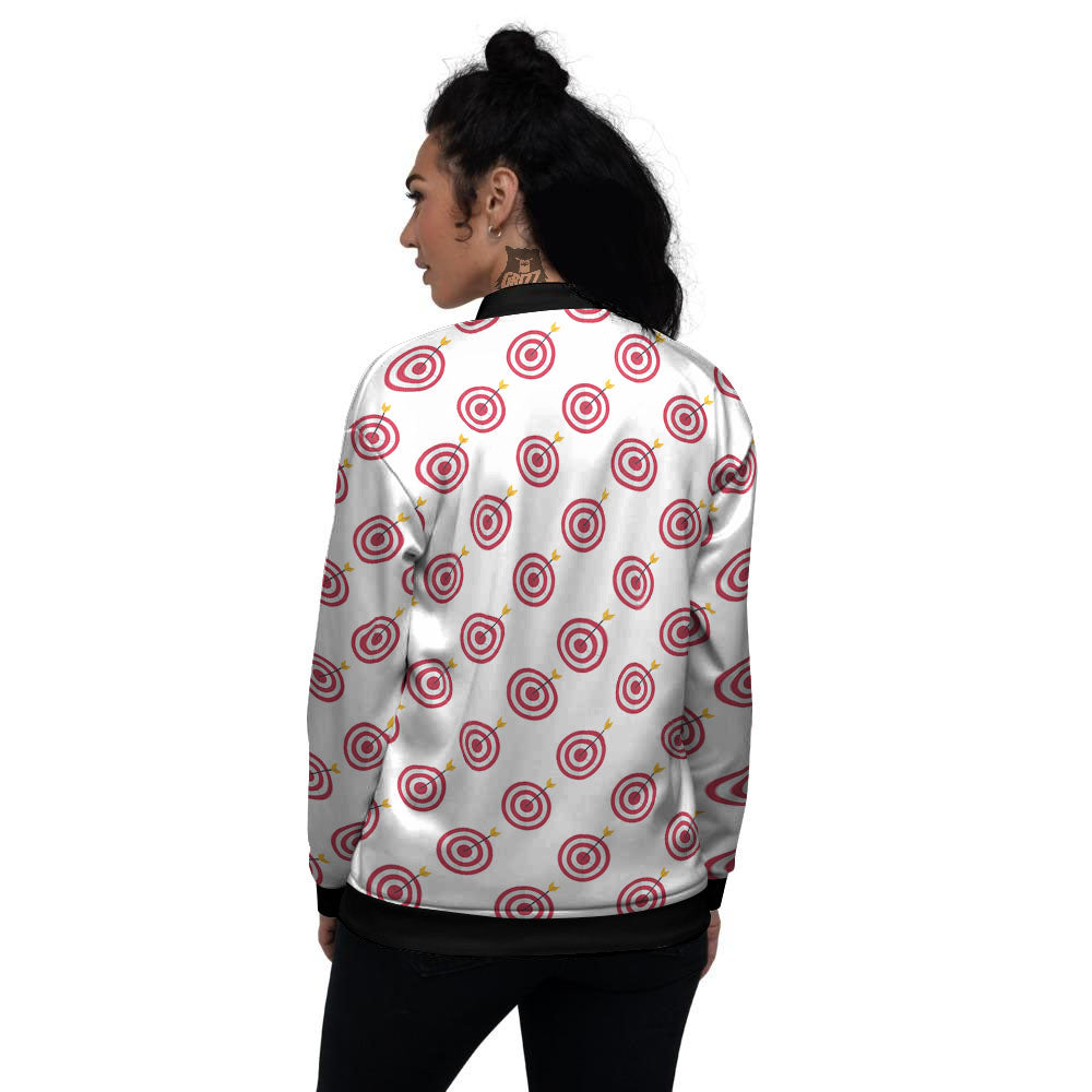 Cartoon Dartboard Print Pattern Women's Bomber Jacket-grizzshop
