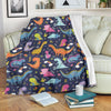 Cartoon Dino Dinosaur Pattern Print Blanket-grizzshop