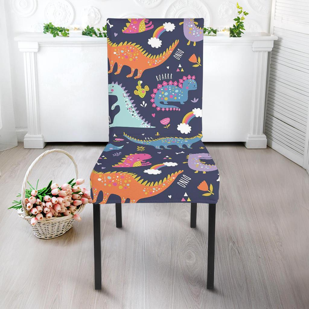 Cartoon Dino Dinosaur Pattern Print Chair Cover-grizzshop