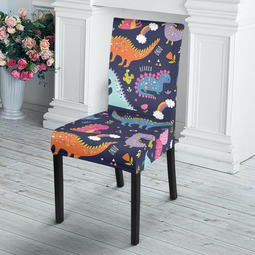 Cartoon Dino Dinosaur Pattern Print Chair Cover-grizzshop