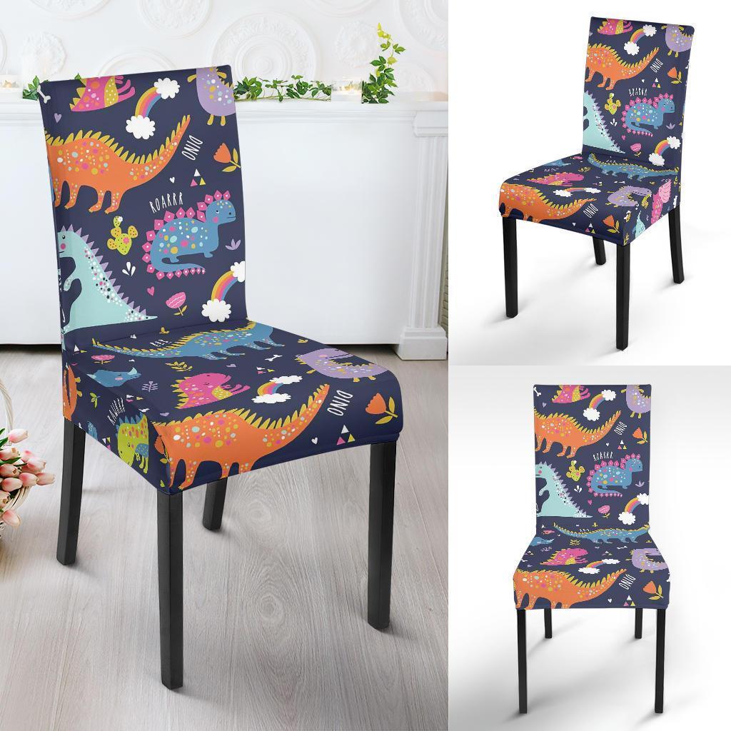 Cartoon Dino Dinosaur Pattern Print Chair Cover-grizzshop