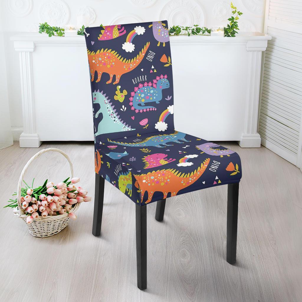 Cartoon Dino Dinosaur Pattern Print Chair Cover-grizzshop