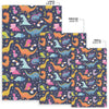 Cartoon Dino Dinosaur Pattern Print Floor Mat-grizzshop