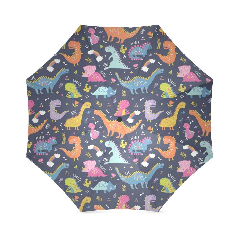 Cartoon Dino Dinosaur Pattern Print Foldable Umbrella-grizzshop