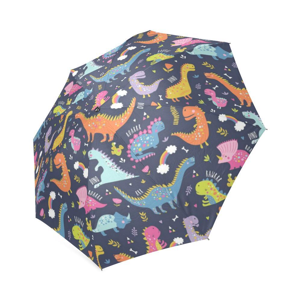 Cartoon Dino Dinosaur Pattern Print Foldable Umbrella-grizzshop