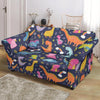 Cartoon Dino Dinosaur Pattern Print Loveseat Cover-grizzshop