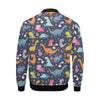 Cartoon Dino Dinosaur Pattern Print Men's Bomber Jacket-grizzshop