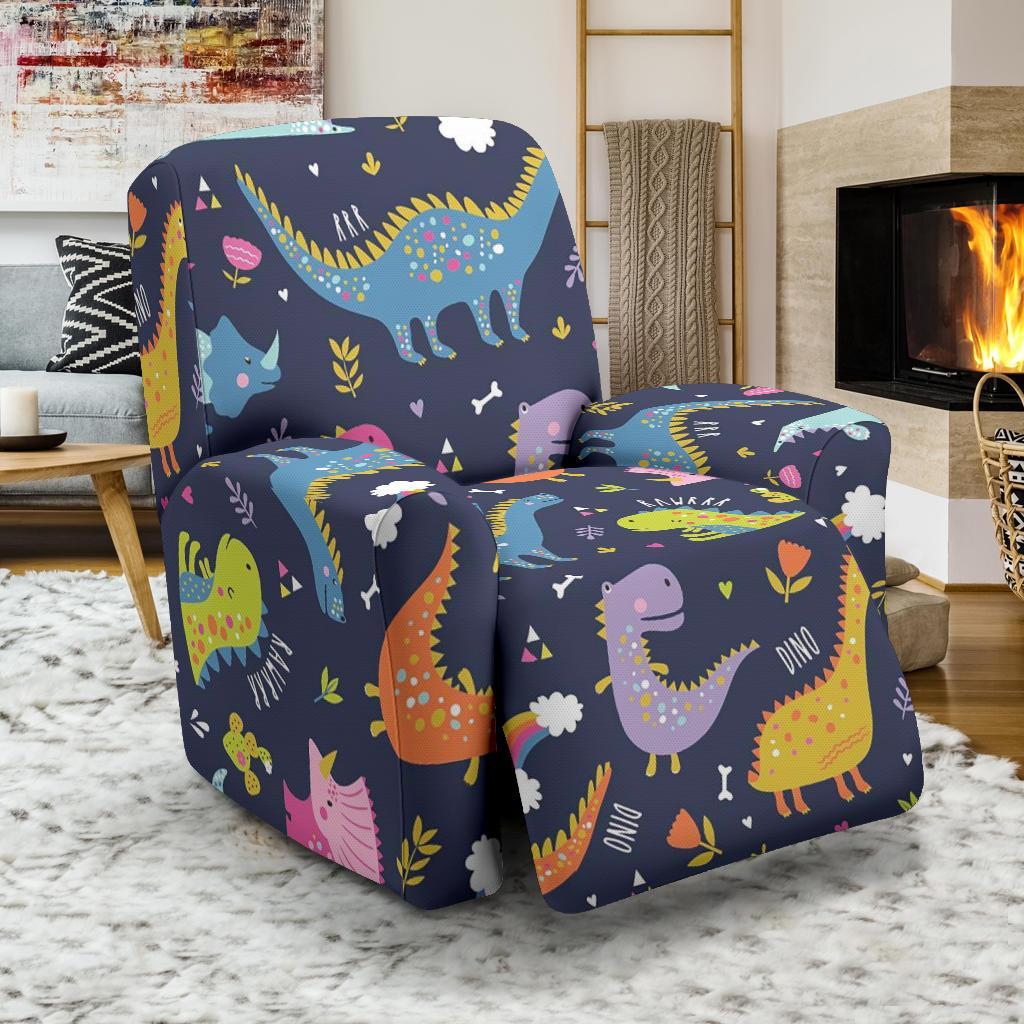 Cartoon Dino Dinosaur Pattern Print Recliner Cover-grizzshop