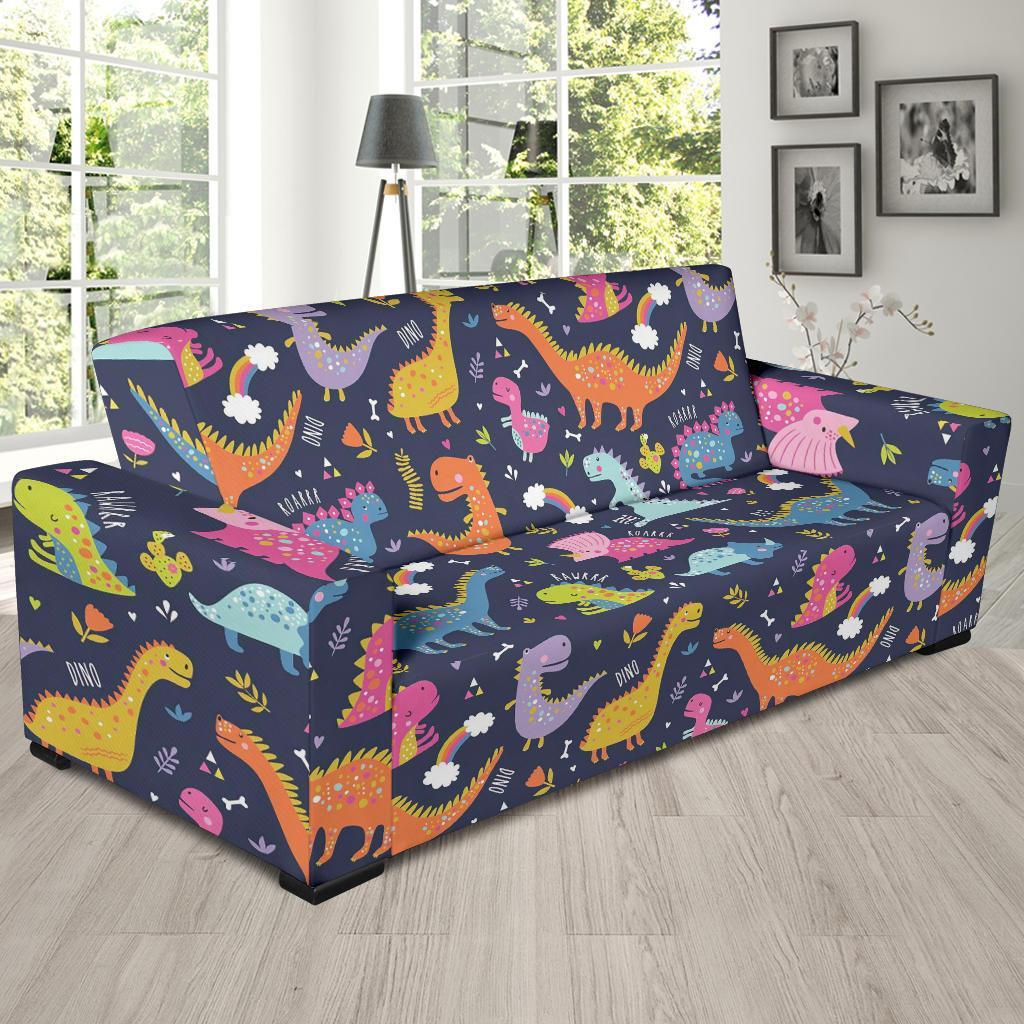 Cartoon Dino Dinosaur Pattern Print Sofa Covers-grizzshop