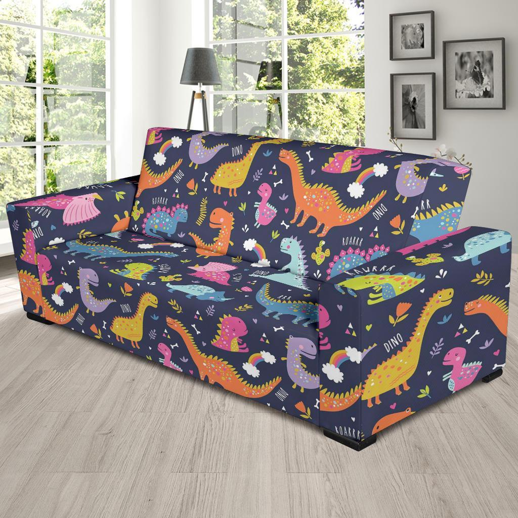 Cartoon Dino Dinosaur Pattern Print Sofa Covers-grizzshop