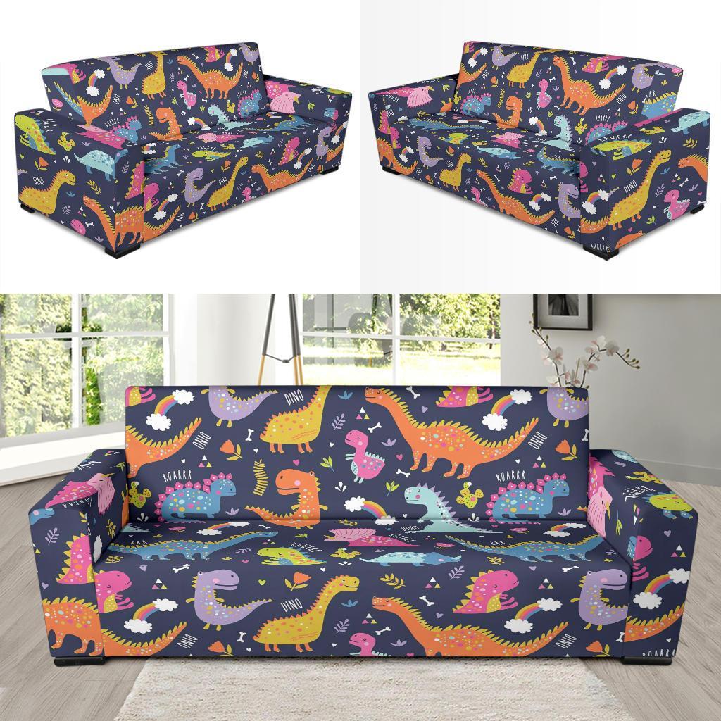 Cartoon Dino Dinosaur Pattern Print Sofa Covers-grizzshop