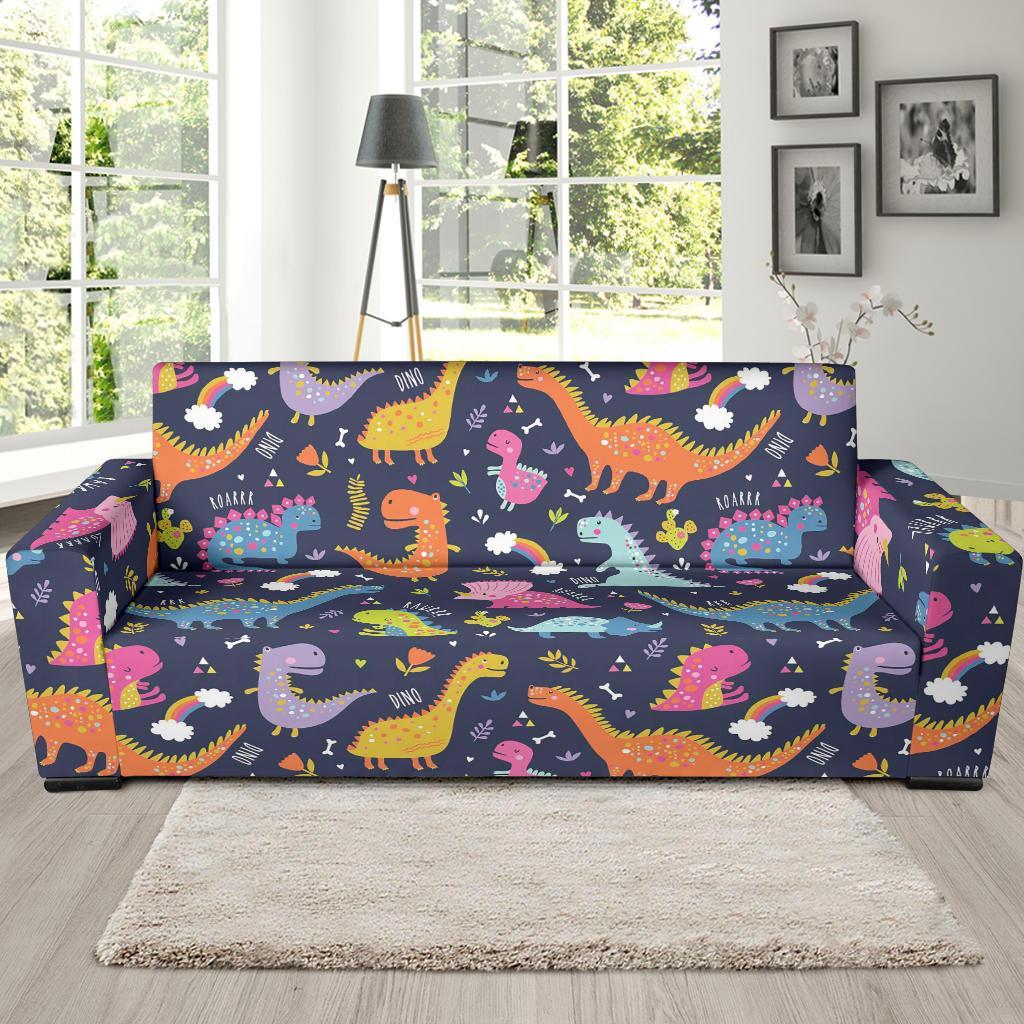 Cartoon Dino Dinosaur Pattern Print Sofa Covers-grizzshop