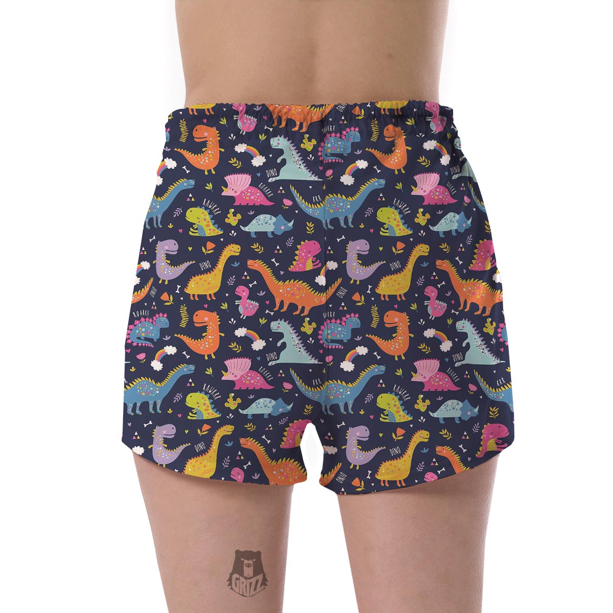 Cartoon Dino Dinosaur Pattern Print Women's Shorts-grizzshop