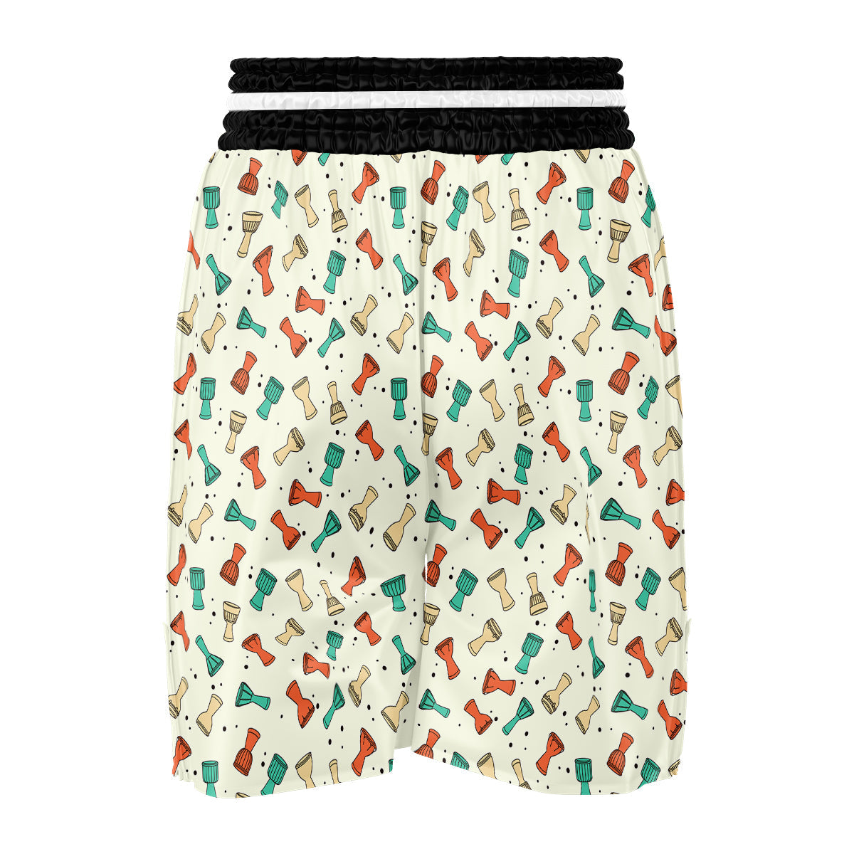 Cartoon Drum Print Pattern Boxing Shorts-grizzshop