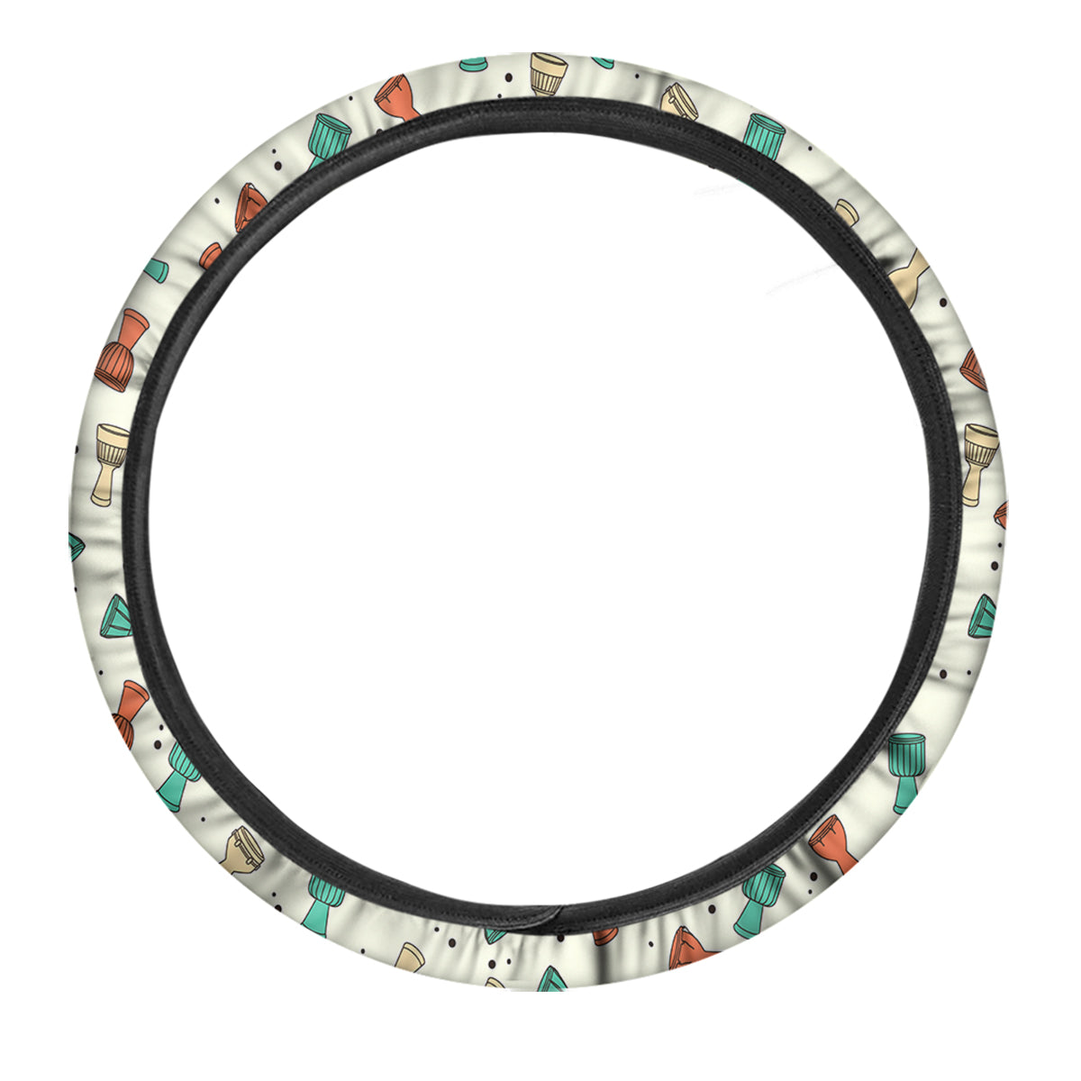 Cartoon Drum Print Pattern Car Steering Wheel Cover-grizzshop