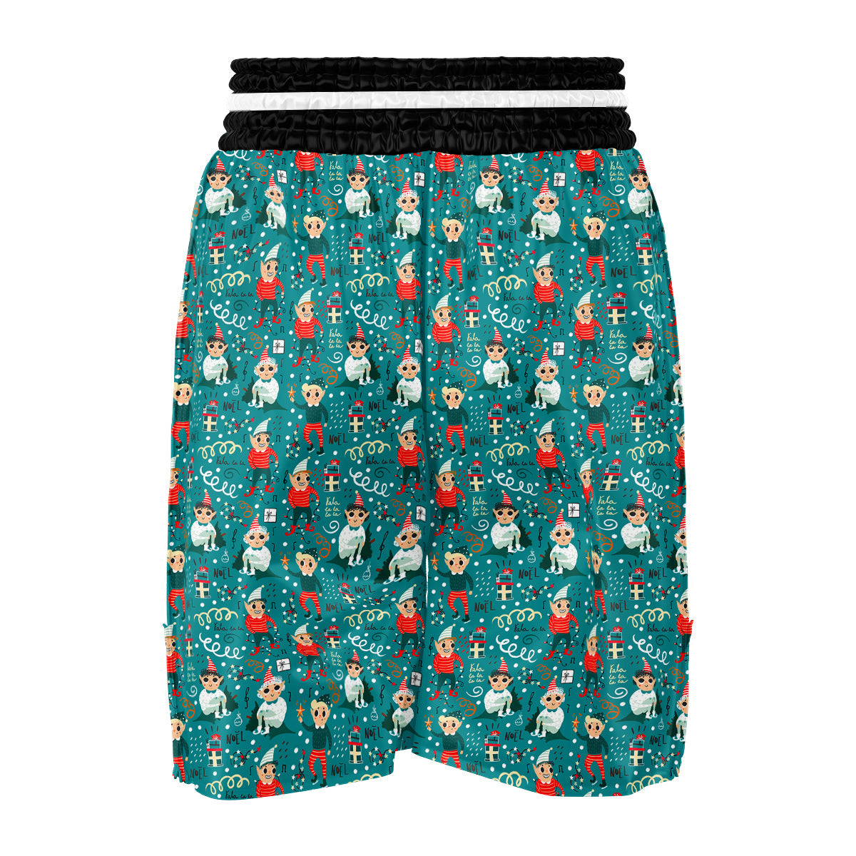 Cartoon Elf Print Pattern Boxing Shorts-grizzshop
