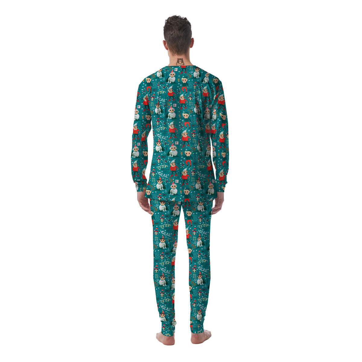 Cartoon Elf Print Pattern Men's Pajamas-grizzshop