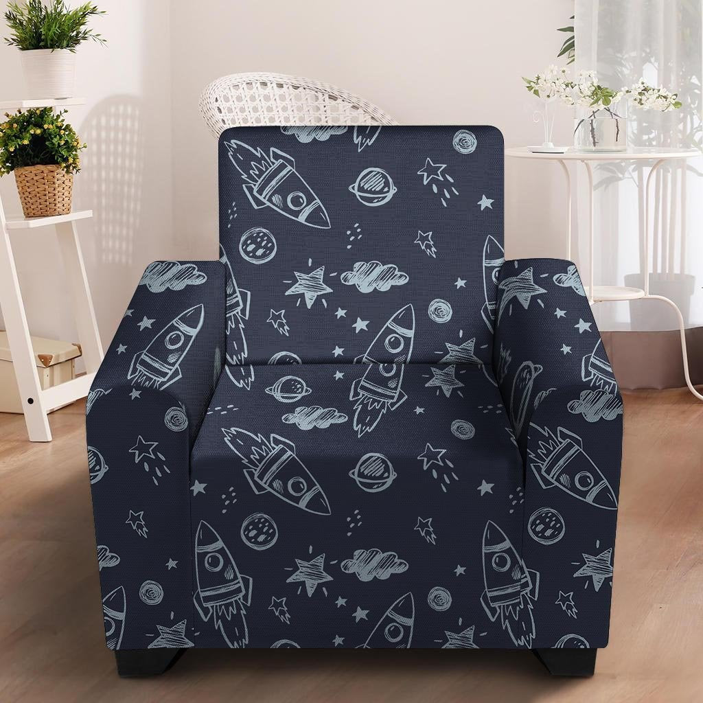 Cartoon Galaxy Space Armchair Cover-grizzshop