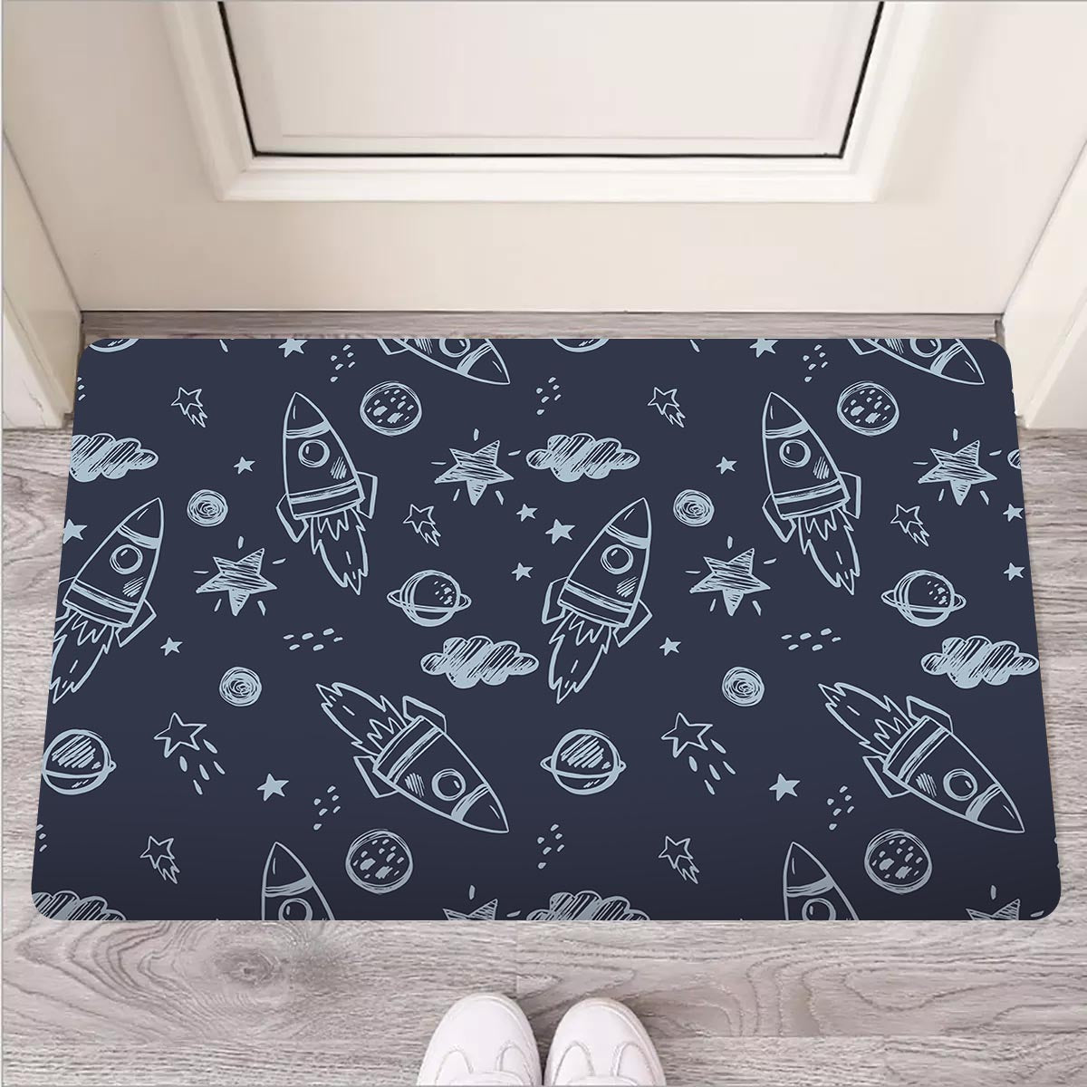 Cartoon Galaxy Space Door Mat-grizzshop