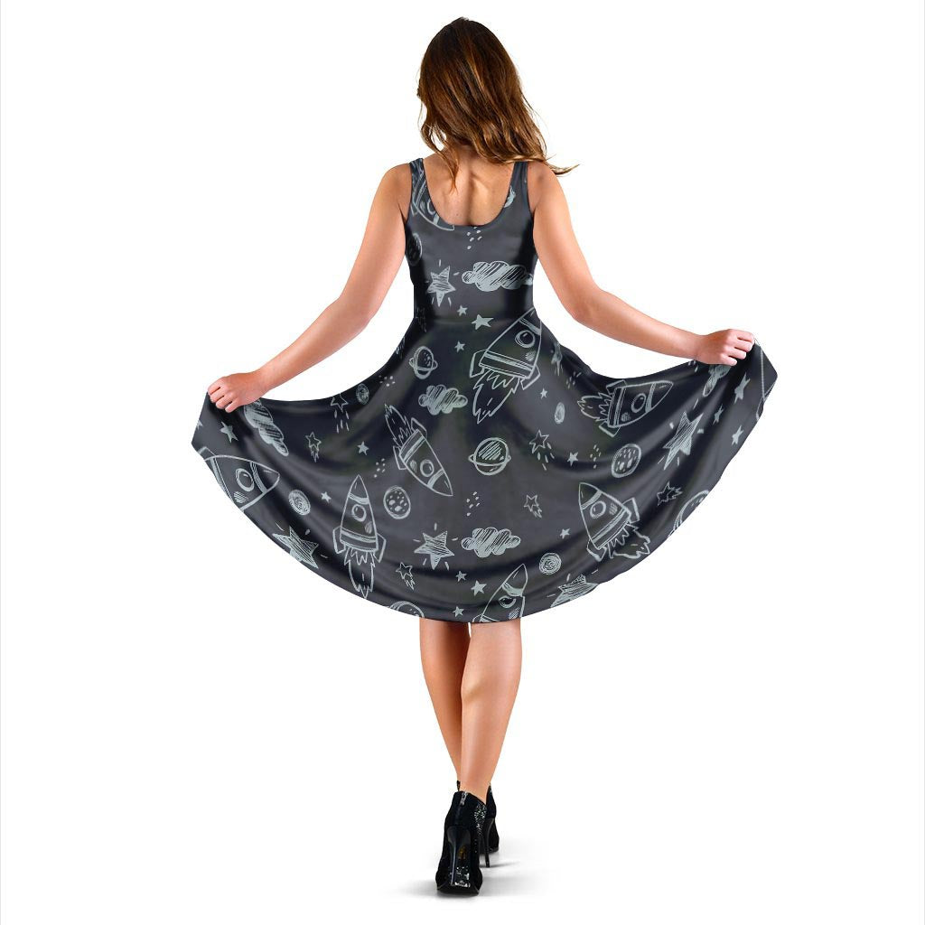 Cartoon Galaxy Space Dress-grizzshop