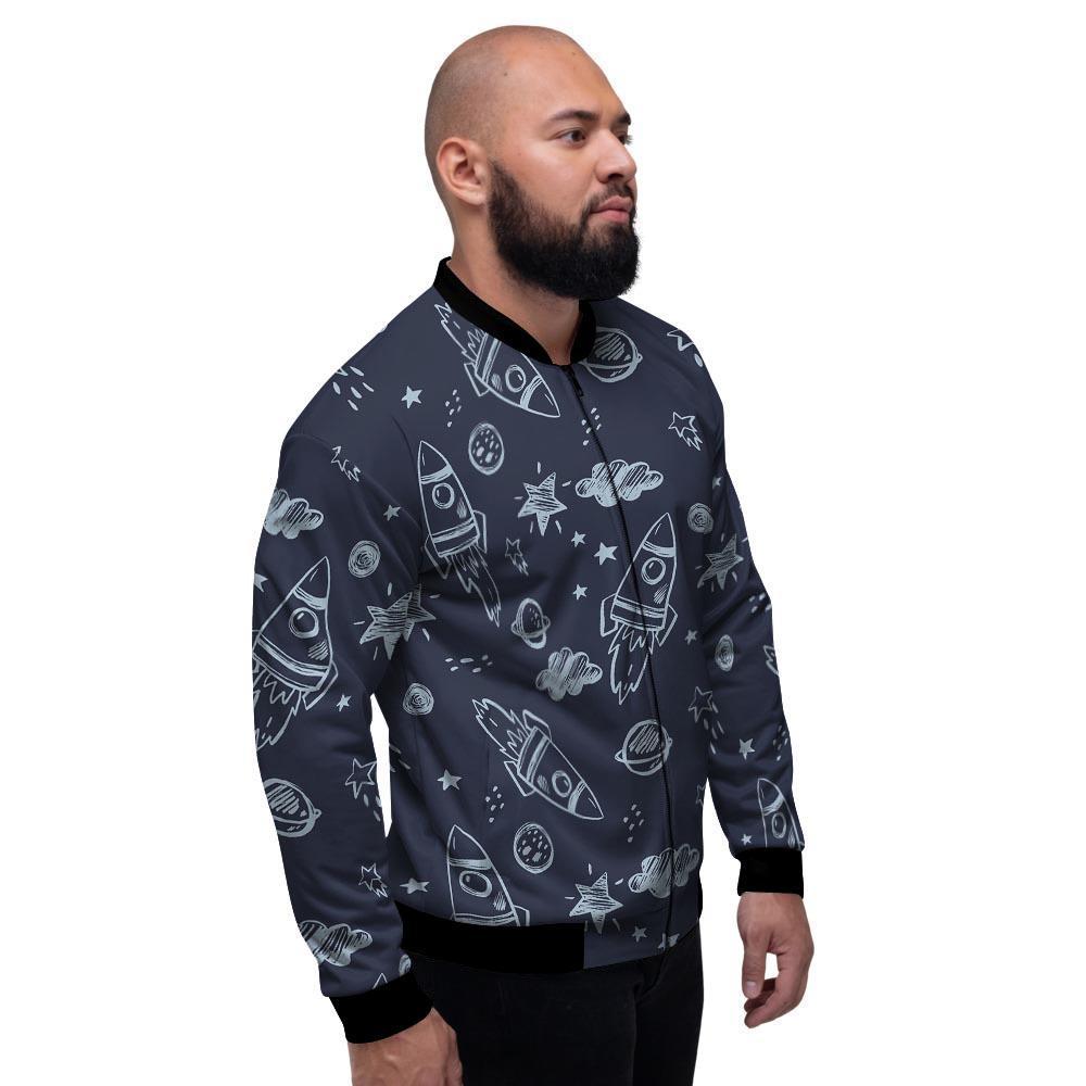 Cartoon Galaxy Space Men's Bomber Jacket-grizzshop