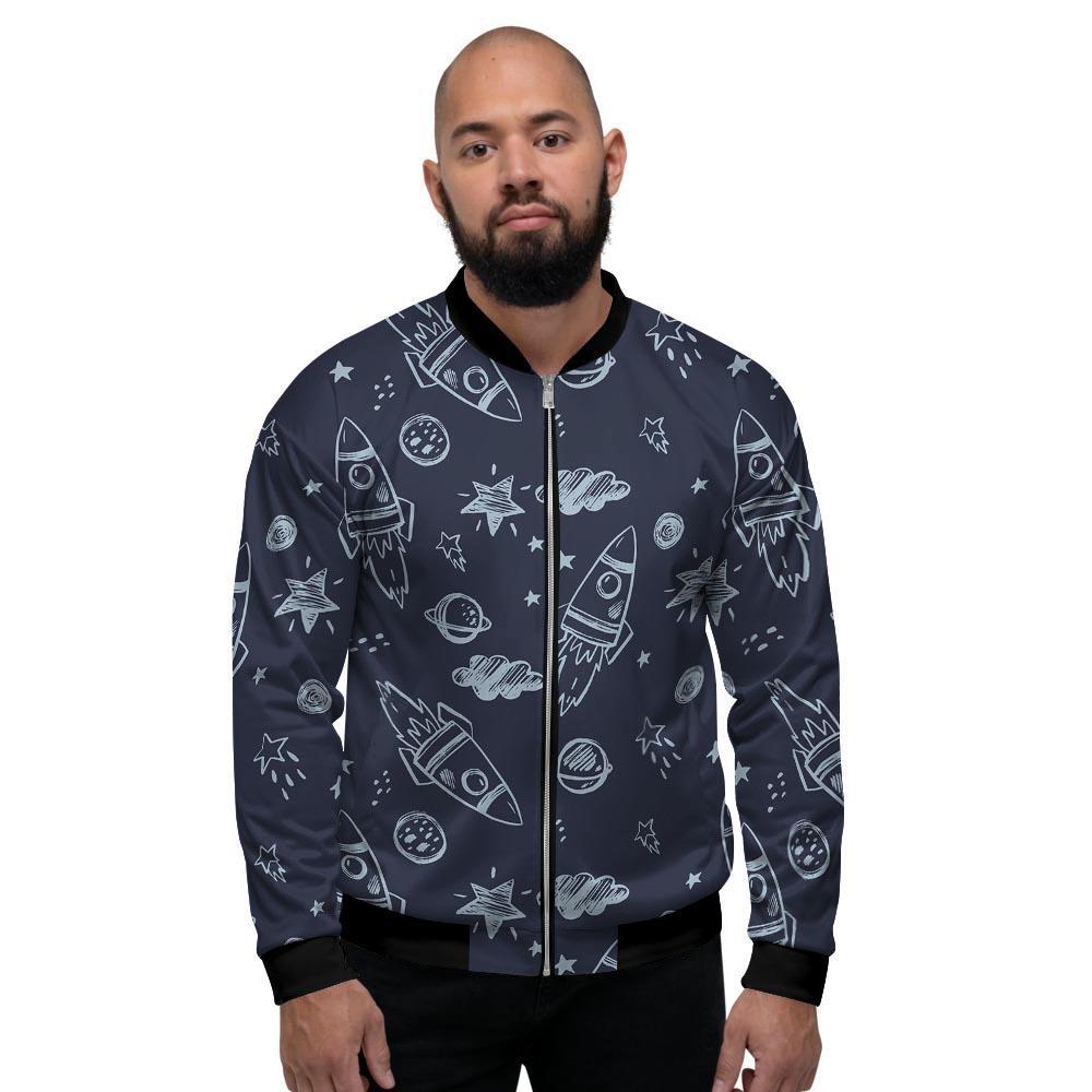 Cartoon Galaxy Space Men's Bomber Jacket-grizzshop