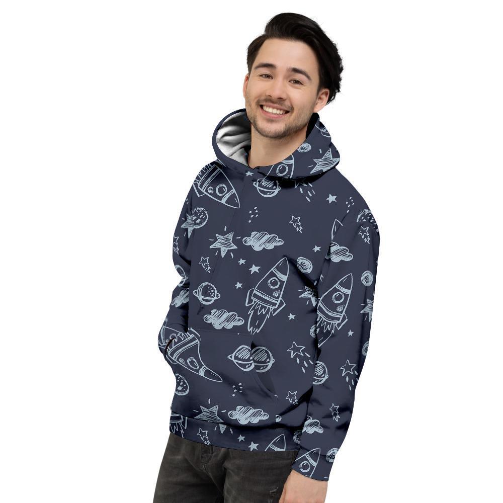 Cartoon Galaxy Space Men's Hoodie-grizzshop