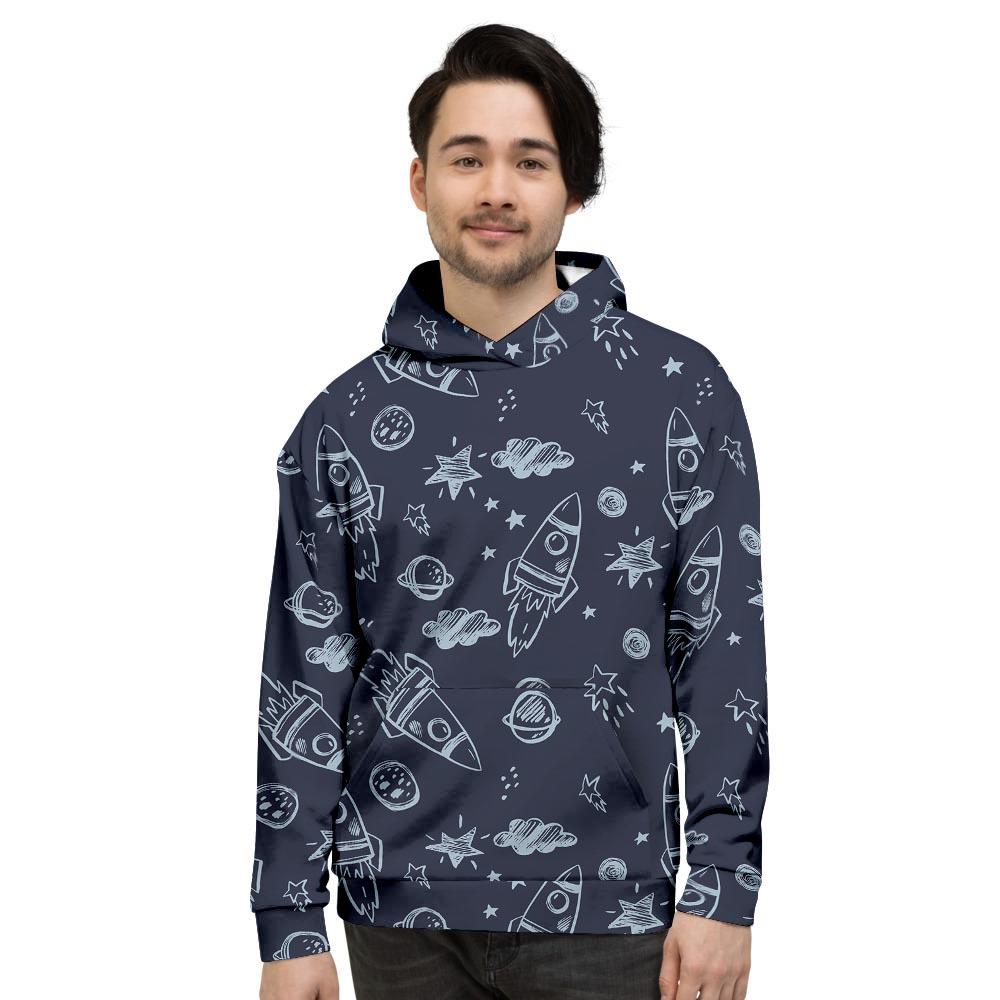 Cartoon Galaxy Space Men's Hoodie-grizzshop