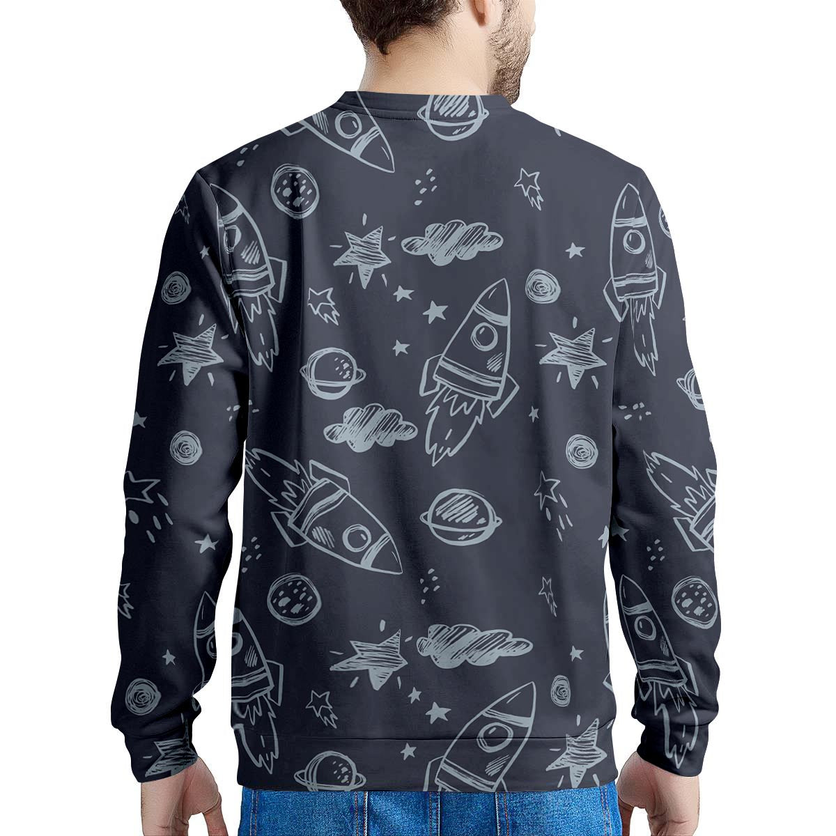 Cartoon Galaxy Space Men's Sweatshirt-grizzshop